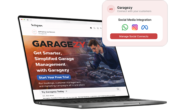 Garagzy social media integration preview